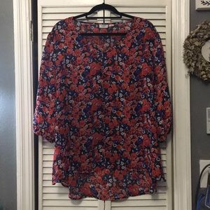 Catos sheer floral shirt